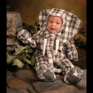 12 18 Months "Baby Elephant Plaid Costume with Booties Hood New Free SHIP