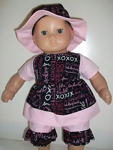 American Girl Doll Clothes Bitty Baby 3 PC Valentine Dress