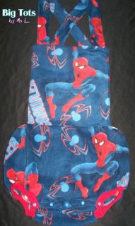 Adult Baby "Spiderman" Fleece Romper 46" Hip MSL Big Tots