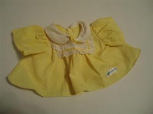 Vintage Cabbage Patch Kids CPK Baby Girl Doll Yellow Dress Top Clothes C6