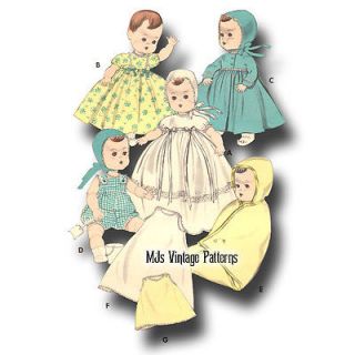 Vtg Baby Doll Clothes Wardrobe Pattern 11" 12" Tiny Tears Betsy Wetsy DY Dee