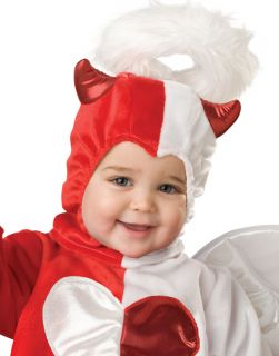 Cute Red White Angel Devil Here Comes Trouble Infant Baby Halloween Costume M