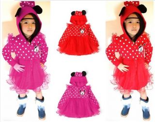 Baby Girl's Minnie Mouse Veil Dress Hoody Coat Jumper Costume Outwear Clothes