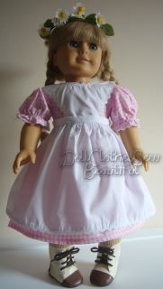 Apryl 18 Doll Clothes Fits American Girl Kirsten Apron Dress Daisy Wreath