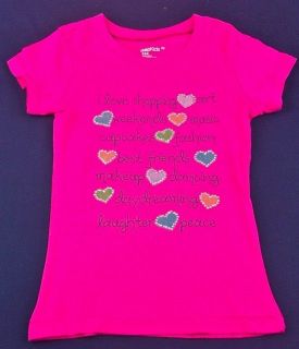 Gap Kids Girls Logo Top T Shirt Rhinestones I Love Shopping XS 4 5 4T 5T