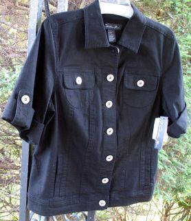 C Zinn Black Cotton Stretch Jeans SS Jacket Top 1x