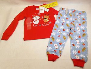 2pc Christmas Holiday Reindeer Snowman Infant Toddler Clothes Outfit 2T New