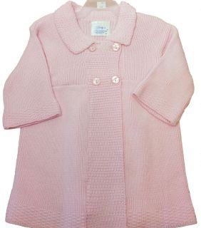 New Baby Girls Knit Sweater Coat Dress Hat Bonnet Preppy Pink Babys Trousseau