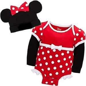 Minnie Mouse Cuddly Red Bodysuit Cap NWT 0 24M 2yrs Costume  Junior