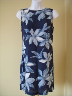 Old Navy Cute Dark Blue Sleeveless Large Floral Print Summer Dress Size 6