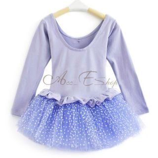 Girls Kid Ballet Dance Dress Polka Dots Tutu Skate Leotard Fairy Costume Sz 4 7