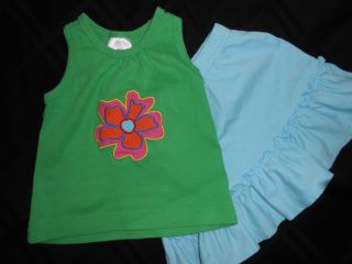Girls Hanna Andersson 90 Tank Top Skirt Outfit Set 2pc Clothing Lot 2T 3T