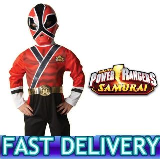 Childrens Boys Kids Power Rangers Samurai Fancy Dress Party Costume 831
