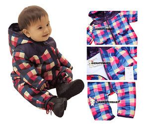 Baby Boy Girl Snowsuit Winter Clothes Padded with Cotton Warm Thick Bodysuit
