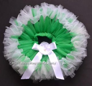 White Green Photo Prop Girls Petti Tutu Birthday Baby Toddler Tutu Skirt