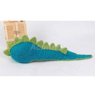 Handmade 3 6M Newborn Baby Infant Dinosaur Beanie Hat Crochet Cap Blue Green