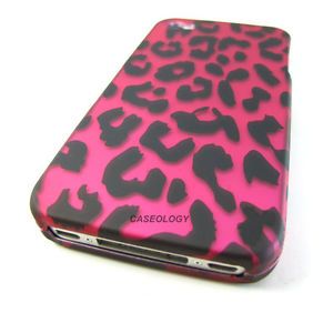Hot Pink Leopard Skin Hard Snap on Case Cover Apple iPhone 4 4S Phone Accessory