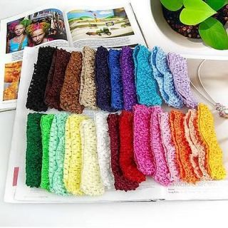 Wholesale Lot of 24 Crochet Headbands Baby Girls 1 5"