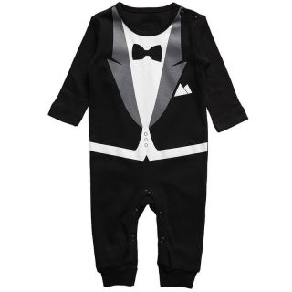 Cute Kids Baby Cotton Gentleman Romper Jumpsuit Boy Bodysuit Clothes Outfit 1 2T