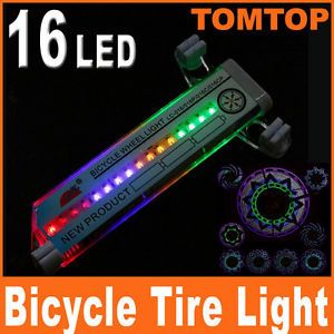 Bike Bicycle 16 LED Flash Tire Wheel Light Valve Car Motorcycle Spoke Light