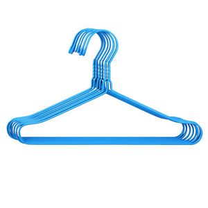 Infant Toddler Baby 11" Width Blue Plastic Coated Metal Clothes Hangers 10 Pcs
