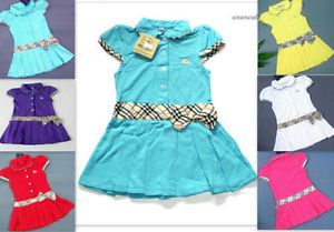 Baby Girl Checkered Polo Dress Plaid Clothing Newborn Bow Tennis Cotton 6 12 3 4
