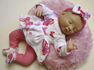 OOAK Baby Doll Clothes Dress Tiny Miracle Mini Reborn Micro Preemie 10"