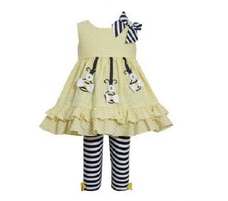Bonnie Jean Toddler Bumble Bee Dress Outfit Spring Summer Clothes 2T 3T 4T