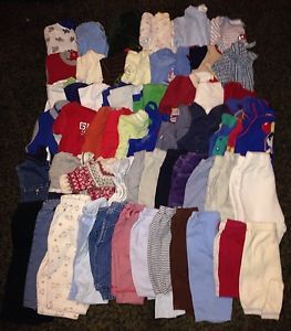 56 Piece Lot Baby Boy Clothes Size NB 0 3 6 9 12 Months Fall Winter