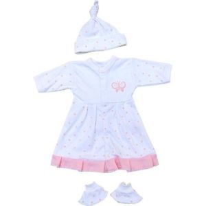 Premature Preemie Prem Baby Clothes Girls Pink Dresses Hats Booties Outfit Set