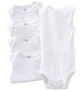 Carters Baby Unisex Clothes 5 Pack White Bodysuits 3 6 9 12 18 24 Months