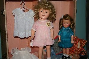 Vintage Ideal Compo Vinyl Shirley Temple Dolls Trunk Clothes Pin Celluloid Baby