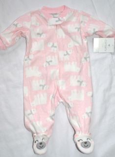 Carter's Infant Baby Fleece Blanket Sleeper Footed Zip Front Pajamas 3 6 Months
