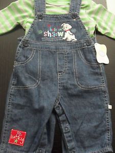 New Disney Baby Boys Dalmatian Overall Jean Pants Shirt 2 PC Outfit Clothes 0 3M