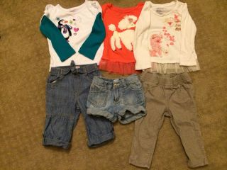 Lot 6 Baby Toddler Girl Spring Clothes Gap Old Navy Shirts Pants 18 24 MO 2T