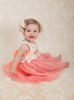 Girl Toddler Baby Vintage Tutu Lace Bowbelt Dress Flower Fairy 1 2 3 4 5 6 7