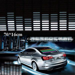 45cm White Car Sound Music Activated Equalizer Glow Flash Light Kit Sticker