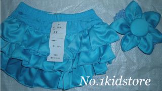 2 Pcs Kids Baby Girls Ruffle Skirt Pants Headband Bloomers Nappy Costume 0 24M