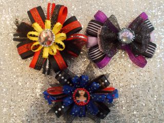 Girls Hair Bows Disney 3 Choose Villains Ursula Queen of Hearts Wicked Witch