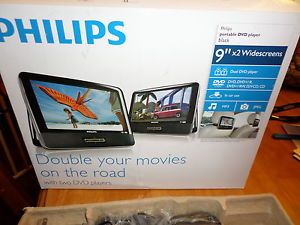 Philips PD9016 9" Dual LCD Screen Portable DVD Player PD9016 17 Car Boat Player