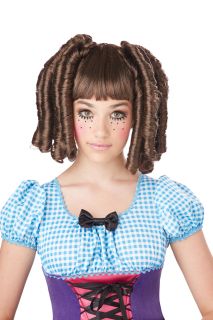 Baby Doll Curls Child Costume Wig Black Blonde Brunette