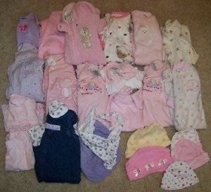24 PC Lot Baby Girls Fall Winter Clothes Size 0 3 3 Month Newborn 2