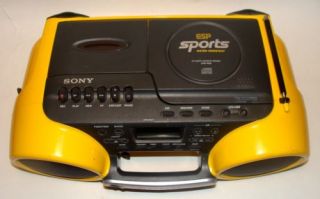 Sony ESP Sports Water Resistant Radio CD Cassette Player CFD 980 Disc Boom Box 027242572157