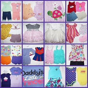 Huge Lot 40 Pieces 12 Month Baby Girl Spring Summer Clothes Dresses Outfits