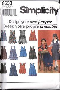 Uncut Vintage Simplicity Sewing Pattern Little Girls Design Your Own Jumper 8638