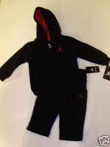 Boys Nike Air Jordan Black Hoodie Jacket Pants Outfit Set 24M Baby Clothes