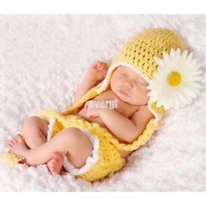 Baby Girls Boy Newborn 9M Knit Crochet Chrysanthemum Clothes Photo Prop Outfits