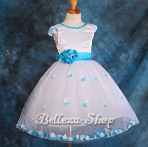 Petal Wedding Flower Girl Dress Pageant Party Occasion Size 5 9 FG162