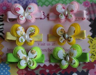 6 Clips Perfect for Baby Butterfly Boutique Bow Hair Snap Alligator Easter