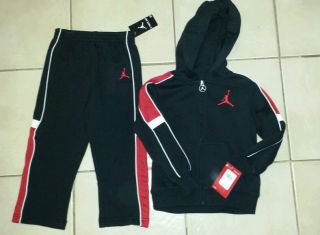 Nike Air Jordan Boys Hoodie Jacket Pants Outfit Set Clothes Sz 3 3T MSRP $64